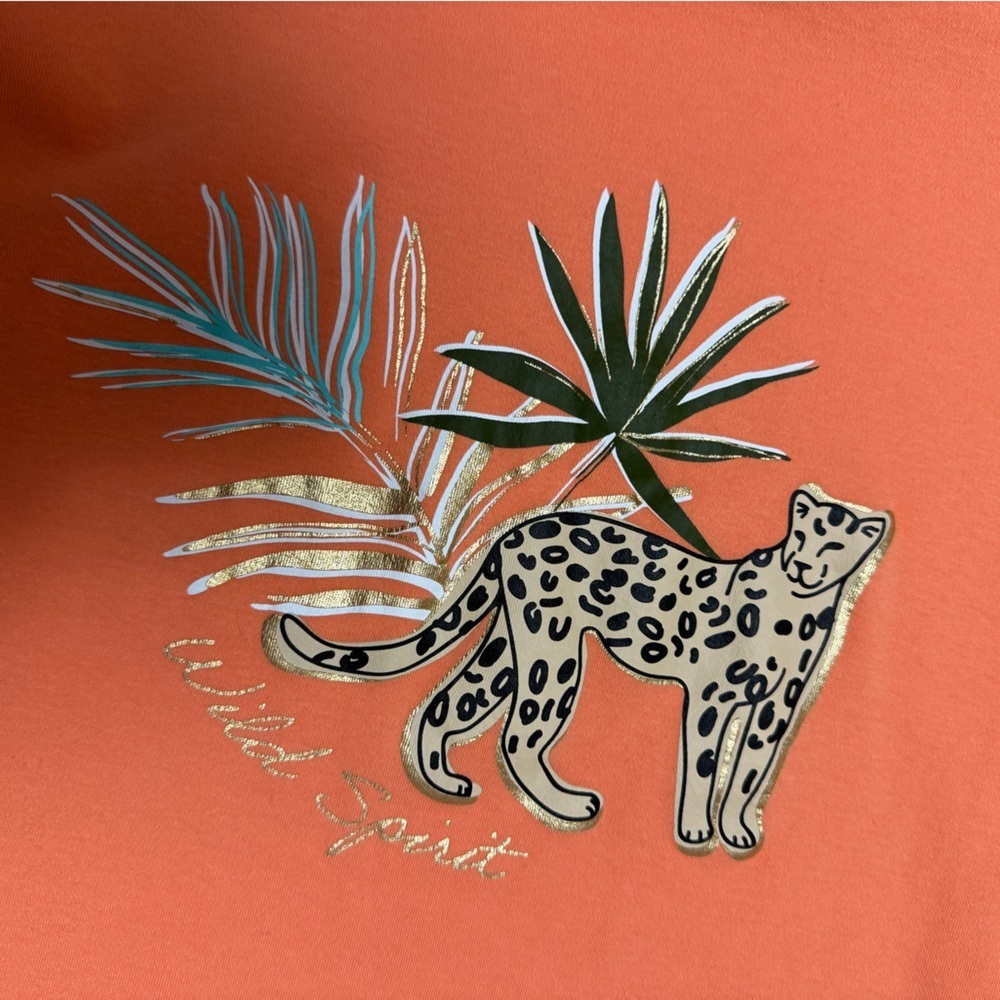 Kim Rogers Perfectly Soft 3/4 Sleeve Top 100% Cotton Leopard Size XL Mature - Picture 5 of 8